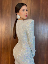 Cargar imagen en el visor de la galería, Vestido lentejuela plateado
