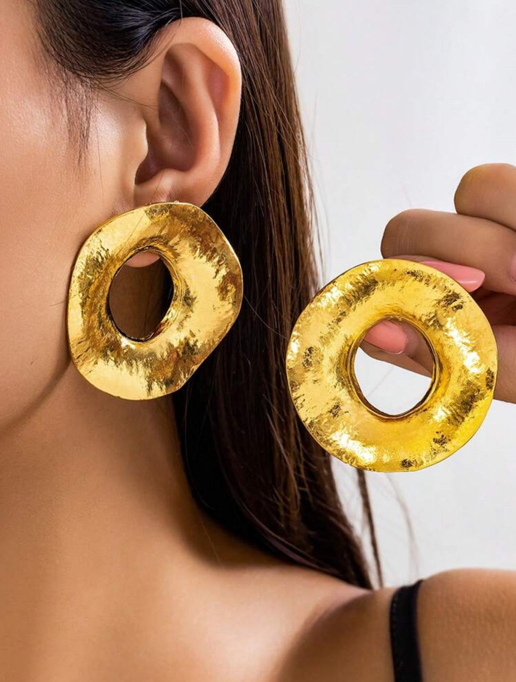 Aretes aros dorados