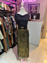 Cargar imagen en el visor de la galería, Falda flecos dorada metalica

