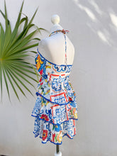 Cargar imagen en el visor de la galería, Vestido halter estampado falda olanes
