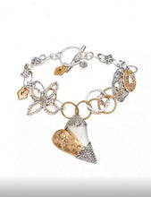 Cargar imagen en el visor de la galería, Maxi collar plateado con dorado
