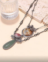Cargar imagen en el visor de la galería, Collar largo colgantes piedras
