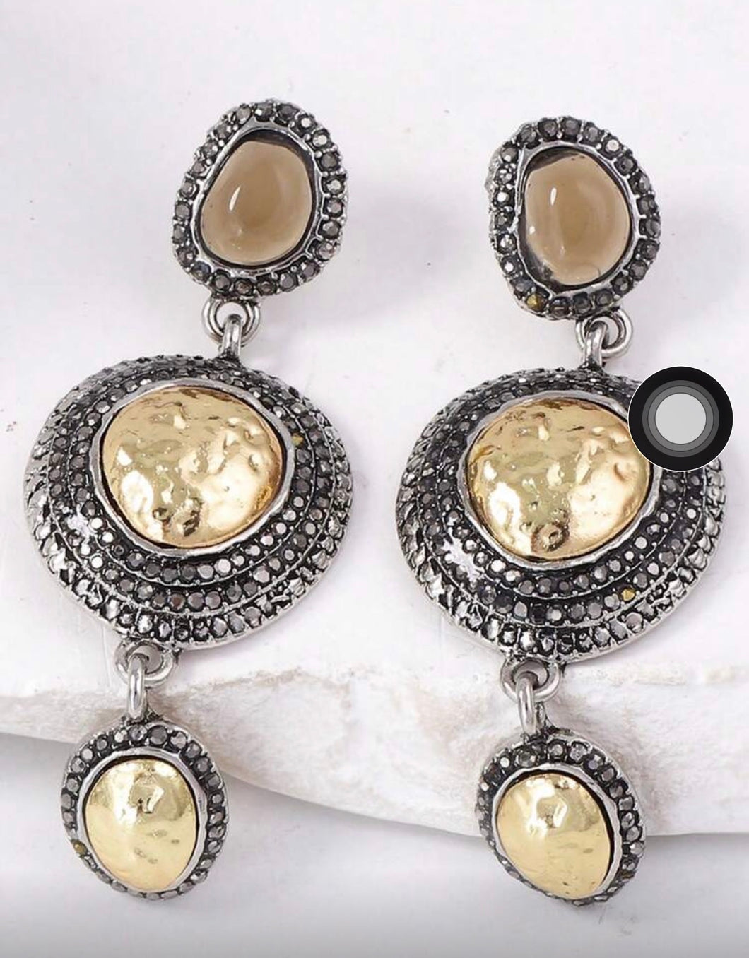 Aretes colgantes dorado & plata