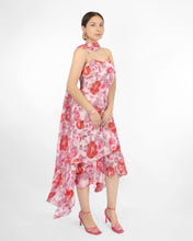 Cargar imagen en el visor de la galería, Vestido midi floral falda olanes
