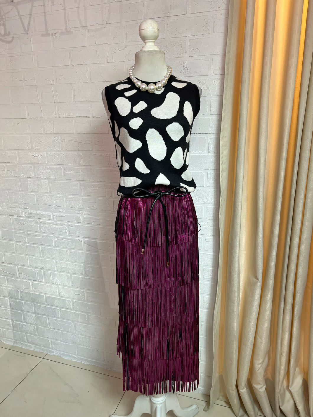 Chaleco punto print vaca