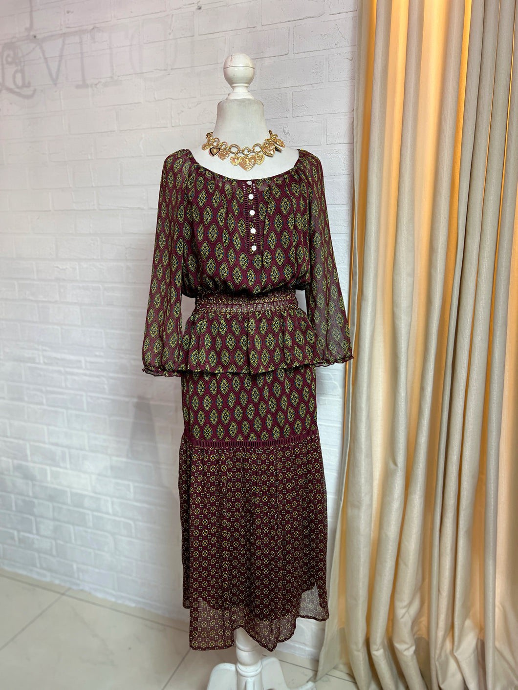 Set blusa & falda estampada