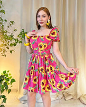 Cargar imagen en el visor de la galería, Vestido rosa girasoles
