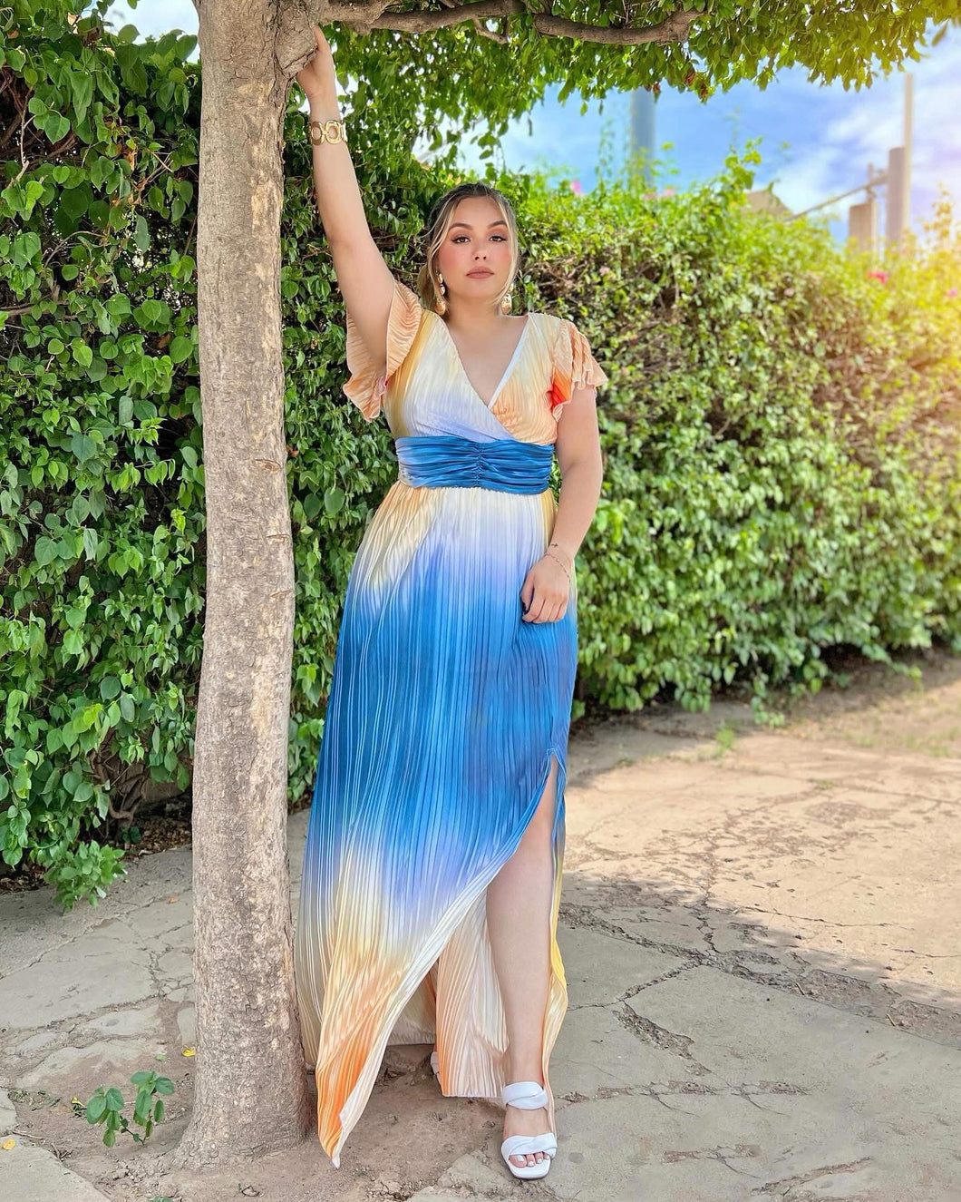 Maxi vestido deslavado