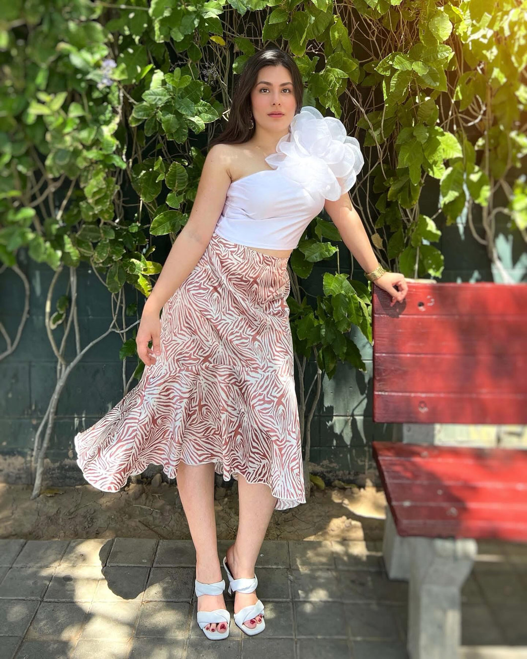 Falda satén animal print