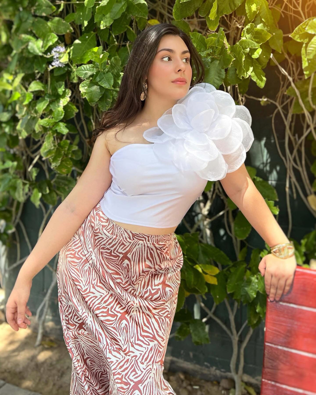 Blusa un hombro maxi flor