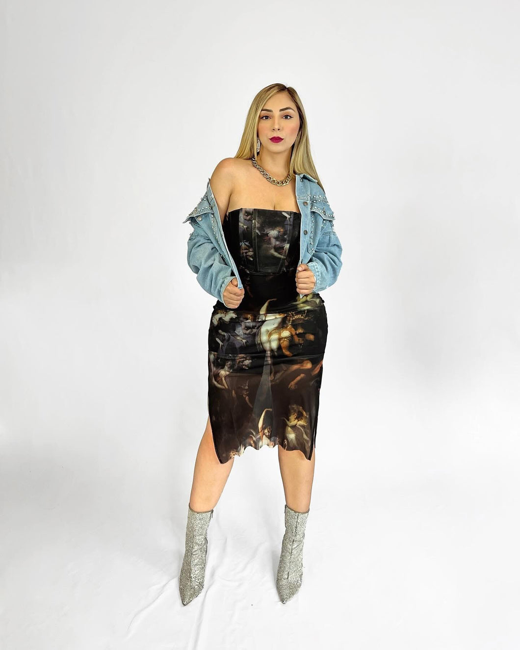 Vestido midi mesh Da Vinci