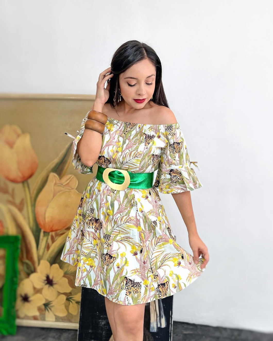 Vestido estampado animal