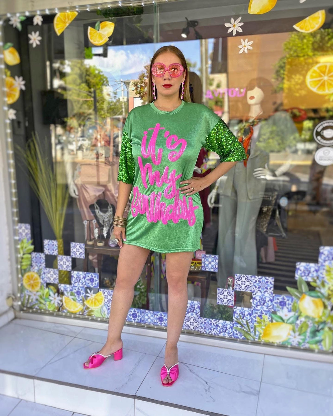 Vestido Its my birthday verde