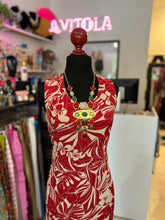 Cargar imagen en el visor de la galería, Maxi vestido estampado tinto
