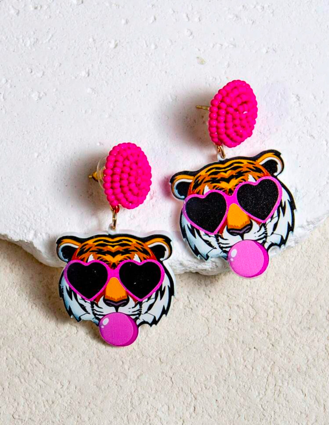 Aretes tigres corazon
