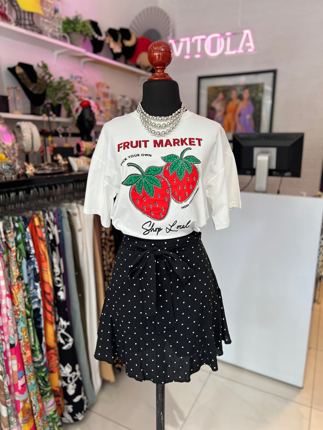 Short falda lunares