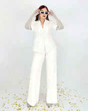 Cargar imagen en el visor de la galería, Blazer blanco mangas red
