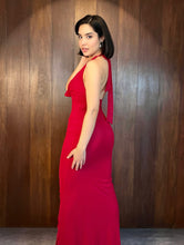Cargar imagen en el visor de la galería, Maxi vestido halter rojo

