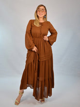 Cargar imagen en el visor de la galería, Vestido campesino café
