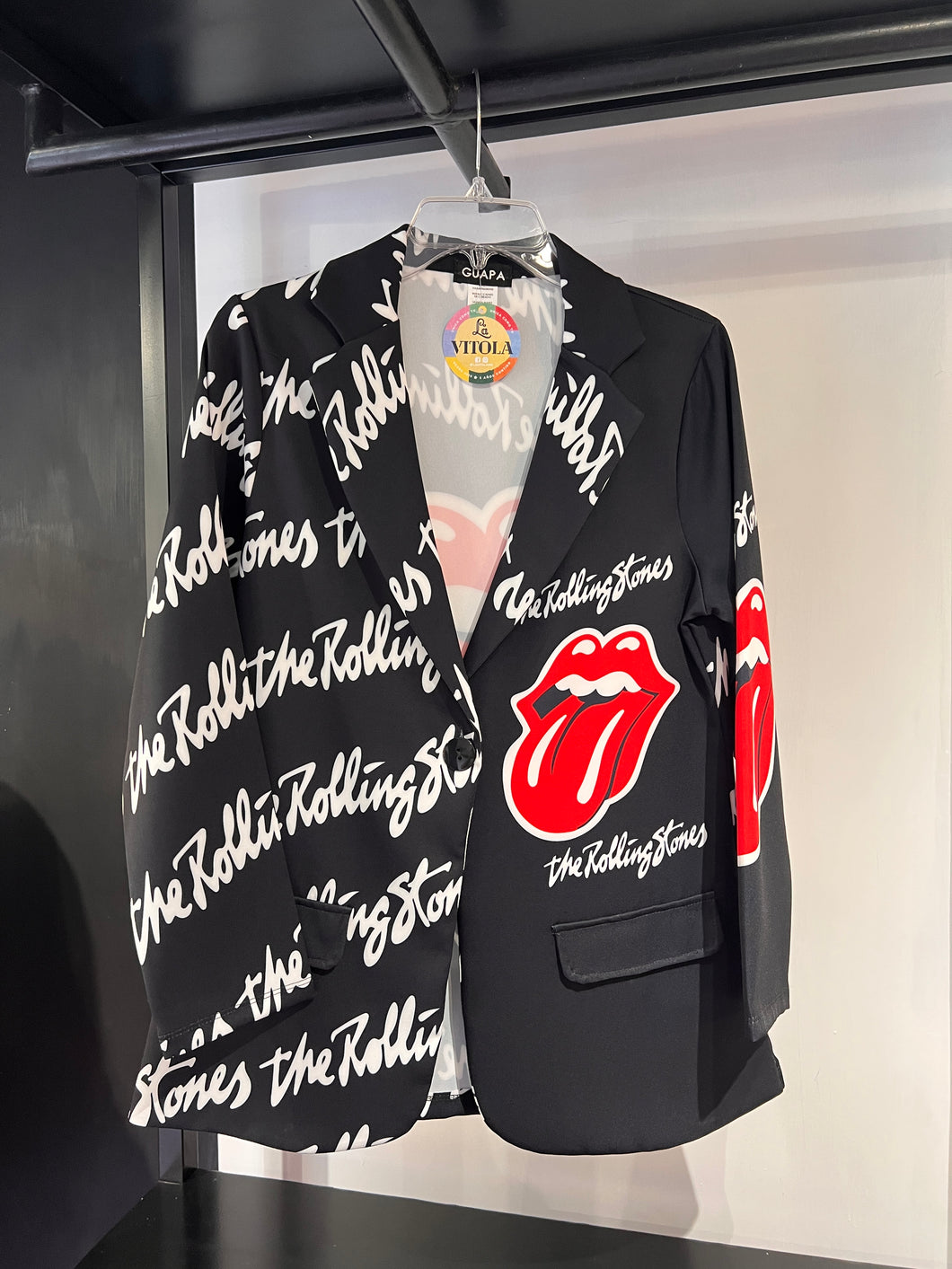 Blazer negro estampado Rolling stones