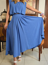 Cargar imagen en el visor de la galería, Set blusa &amp; falda azul
