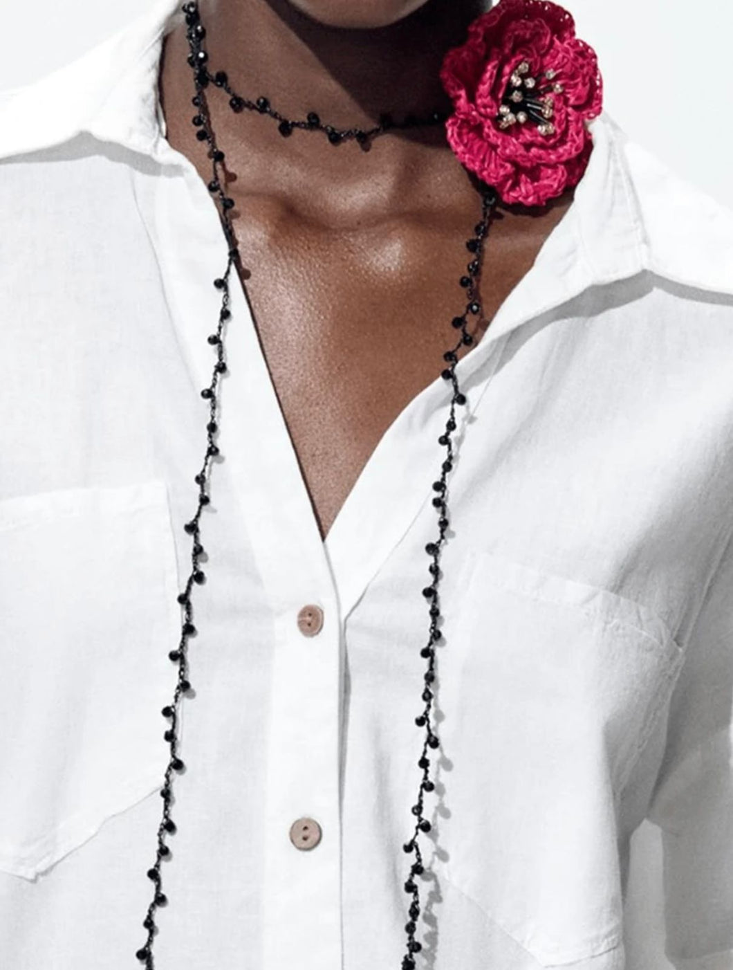 Collar flor crochet