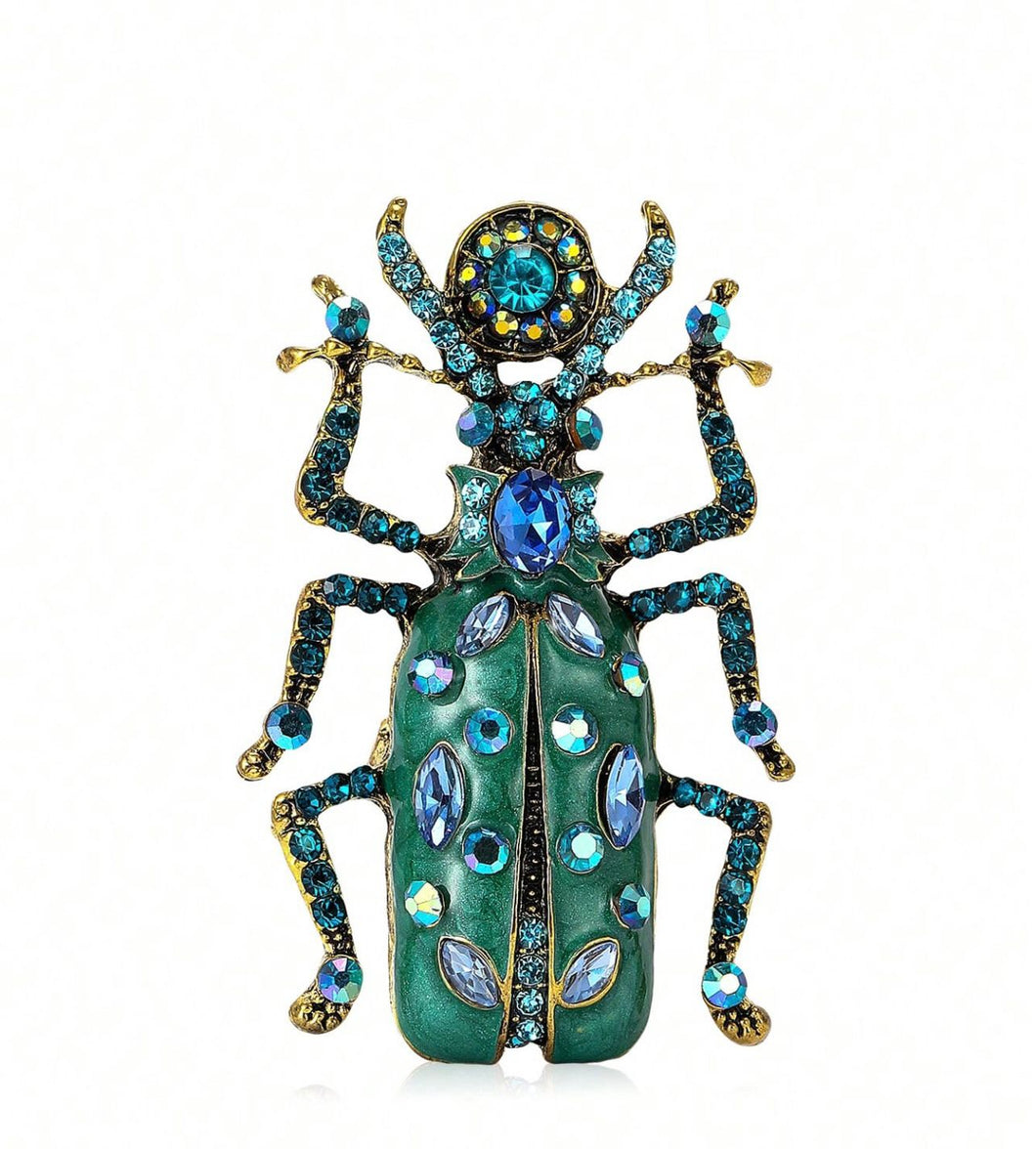 Prendedor escarabajo verde