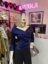 Cargar imagen en el visor de la galería, Blusa fiesta azul tornasol
