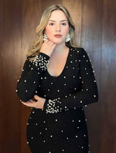 Cargar imagen en el visor de la galería, Vestido midi cristales &amp; perlas

