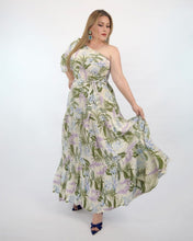 Cargar imagen en el visor de la galería, Maxi vestido un hombro floral
