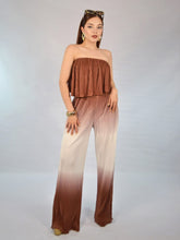 Cargar imagen en el visor de la galería, Set top &amp; pantalón deslavado blanco café
