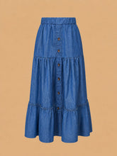Cargar imagen en el visor de la galería, Falda campesina denim
